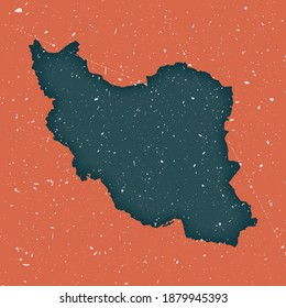 Iran vintage map. Grunge map of the country with distressed texture. Iran poster. Vector illustration.