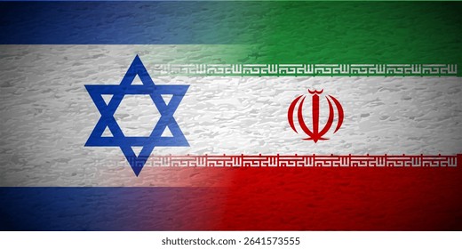 Iran VS Israel Flag Background Vector Illustration