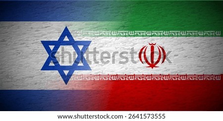 Iran VS Israel Flag Background Vector Illustration