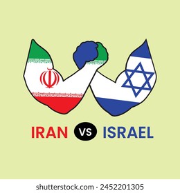 Iran gegen Israel Krieg - Armdrücken - Atomangriff - Atombombenangriff