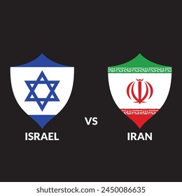 Krieg Iran gegen Israel. Israel gegen Iran Begriffsflaggen. Iran und Israel: politischer Konflikt, Wirtschaft, Kriegskrise, Beziehung, Handelskonzept. In: Muslims vs Jews War.