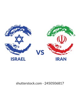  Krieg Iran gegen Israel. Israel gegen Iran Begriffsflaggen. Iran und Israel: politischer Konflikt, Wirtschaft, Kriegskrise, Beziehung, Handelskonzept. In: Muslims vs Jews War.