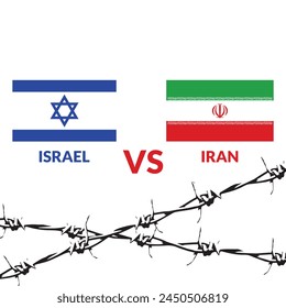  Krieg Iran gegen Israel. Israel gegen Iran Begriffsflaggen. Iran und Israel: politischer Konflikt, Wirtschaft, Kriegskrise, Beziehung, Handelskonzept. In: Muslims vs Jews War.