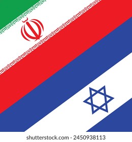 Iran vs israel war vector art 
