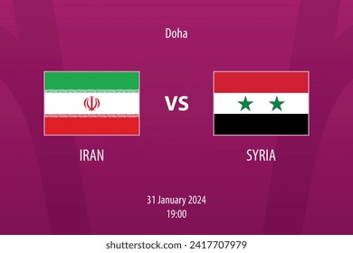 Iran vs Syria football scoreboard broadcast template for soccer asia tournament 2023