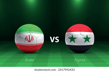 Iran vs Syria football scoreboard broadcast template for soccer asia tournament 2023