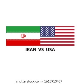 Iran vs USA. Iran and american flag. Politic Conflict