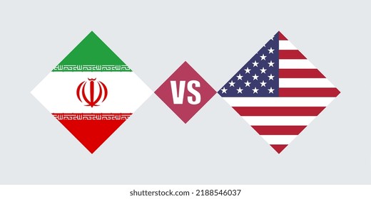 Iran vs USA flag concept. Vector illustration.