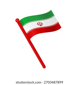  Irán ondeando la bandera Ilustración vectorial aislada