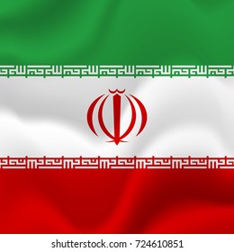 Iran waving flag. Vector illustration.