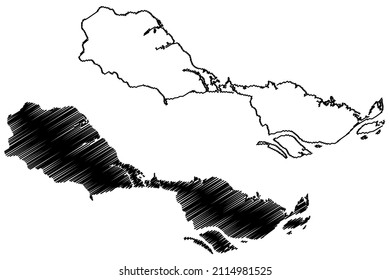 Iranduba municipality (Amazonas state, Municipalities of Brazil, Federative Republic of Brazil) map vector illustration, scribble sketch Iranduba map