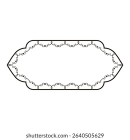Iranian art design isolated transparent, Swirl twirl line Eslimi Tazhib Frame template design. Vector illustration. EPS 10