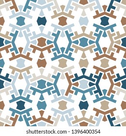Iranian color mix vector pattern. Seamless geometric repeating texture for fabric design, cloth, textile.