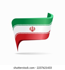 Iranian flag map pointer layout. Vector illustration.