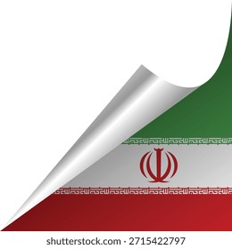 Bandeira iraniana com um efeito descascador, apresentando cores vibrantes.