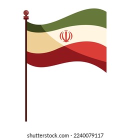 iranian flag in pole icon