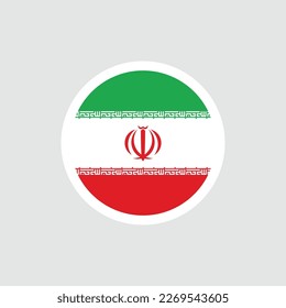 Iranian flag. Iranian tricolor flag with Muslim emblem. State symbol of the Islamic Republic of Iran.