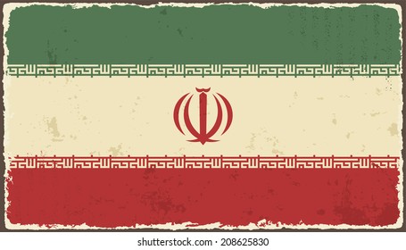 Iranian grunge flag. Vector illustration. Grunge effect can be cleaned easily.