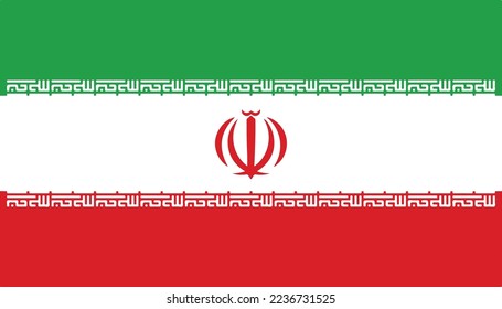 Iranian state flag and symbol of Iran-