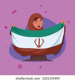 iranian woman with flag character