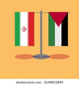 Irã-Palestina sinaliza lado a lado em postes. Simbolizar aliança política, relações diplomáticas ou solidariedade entre as nações.