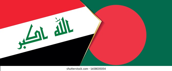 Iraq and Bangladesh flags, two vector flags symbol of relationship or confrontation.