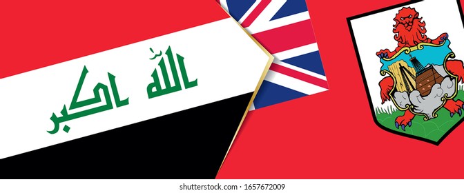 Iraq and Bermuda flags, two vector flags symbol of relationship or confrontation.