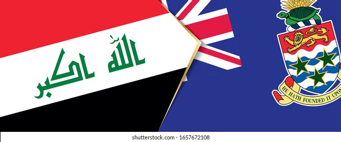Banderas del Iraq y las Islas Caimán, dos banderas vectoriales símbolo de relación o enfrentamiento.
