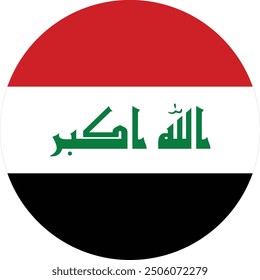 Iraq circular flag vector design and illustration , national flag of iraq 