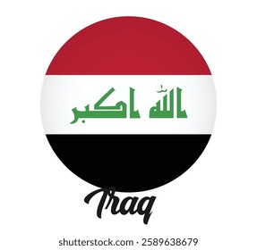 Iraq country flag in circle vector illustration