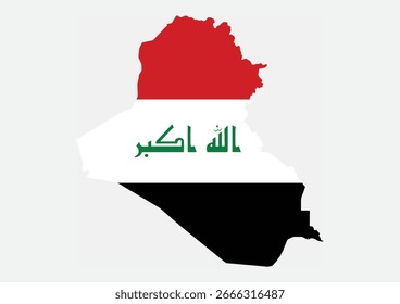 Bandera de país de Irak dentro del mapa Imagen de Vector