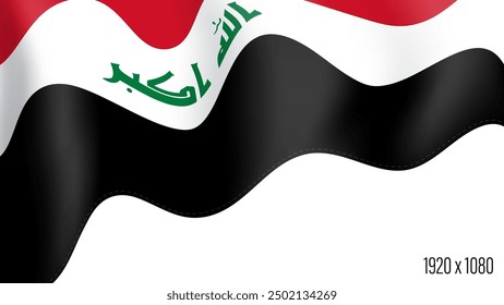 Iraq country flag realistic independence day background. Iraq commonwealth banner in motion waving, fluttering in wind. Festive patriotic HD format template for independence day