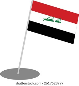 Iraq Country Map And Flag Design, Vector Art
