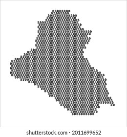 Iraq country map made with bitcoin crypto currency logo