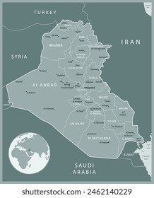 Iraq - detailed map with administrative divisions country. Vector illustration