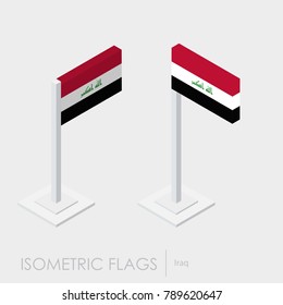 Iraq flag 3d isometric style