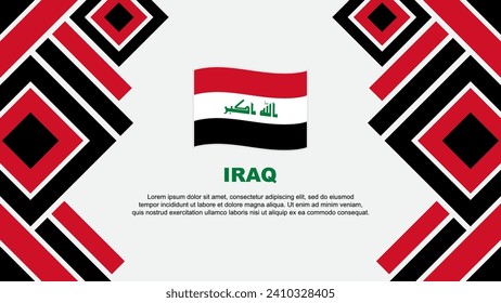 Iraks Flagge Abstrakte Hintergrunddesign-Vorlage. Iraq Independence Day Banner Wallpaper Vector Illustration. Irak
