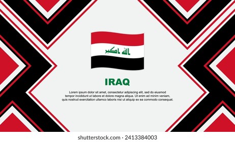 Plantilla de diseño de fondo del resumen de la bandera de Iraq. Ilustración de vectores de papel tapiz del Día de la Independencia de Irak. Vector Iraquí