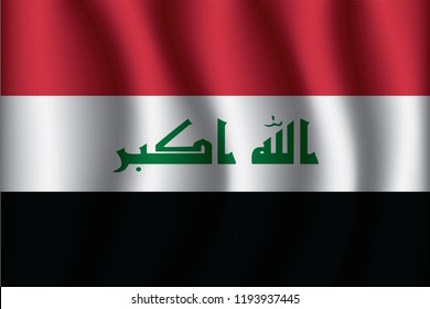Iraq flag background with cloth texture. Iraq Flag vector illustration eps10.