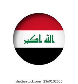 Irak-Flagge - hinter dem zerschnittenen Kreissenpapier-Loch mit innerem Schatten.