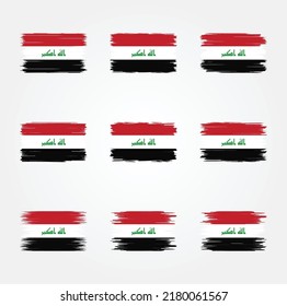 Iraq Flag Brush Collection. National Flag