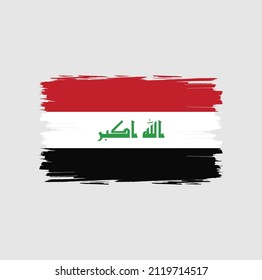 Iraq flag with brush stroke background