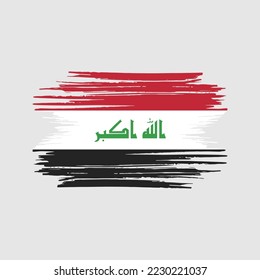 Iraq Flag Brush Vector Illustration