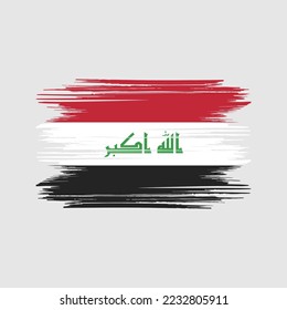 Iraq Flag Brush Vector Illustration
