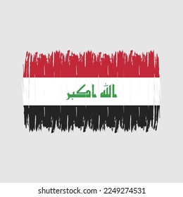 Iraq Flag Brush Vector Illustration