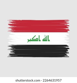 Ilustración del vector del pincel de bandera de Iraq