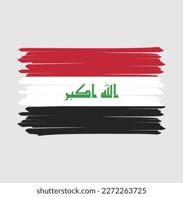 Iraq Flag Brush Vector Illustration