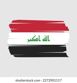 Ilustración del vector del pincel de bandera de Iraq