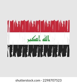 Iraq Flag Brush Vector Illustration