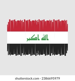 Iraq Flag Brush Vector Illustration
